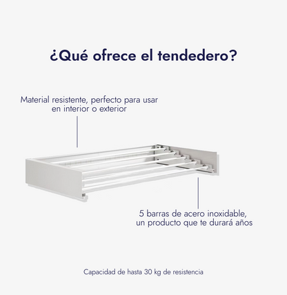 GloriaDry™ – Tendedero Plegable de Pared - Capacidad de 30kg ✨