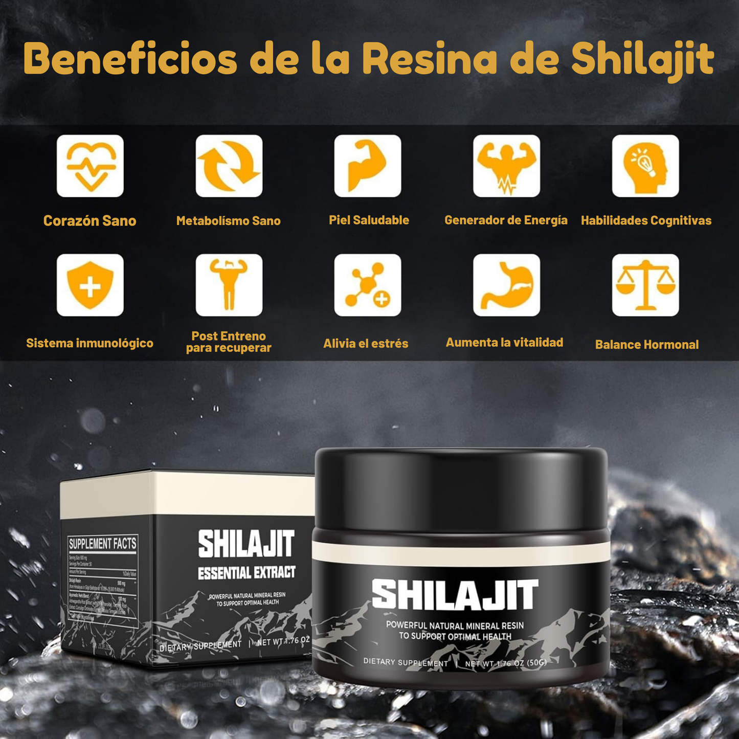 Shilajit Himalaya™ – Rendimiento físico y mental sin límites 🏔️